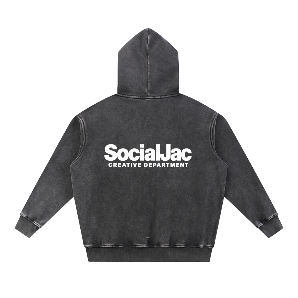 Snow Wash Fleece Oversize Hoodie